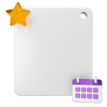 A calendar and star on a white board png