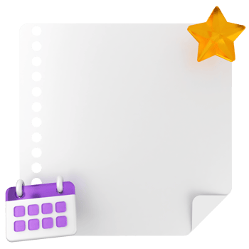 A calendar and a star on a white paper png