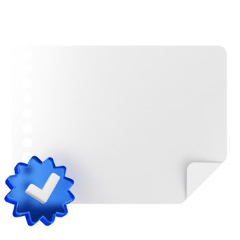 A blank sheet of paper with a blue check mark png