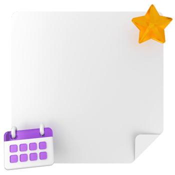 A calendar and star on a white paper png