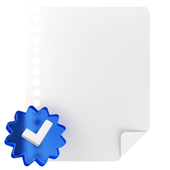 A white sheet with a blue tick and a check mark png