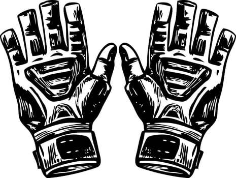 A vintage style illustration of fingerless gloves vector