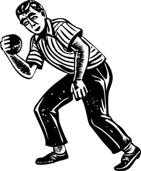 A sketchy style illustration of bowler vector