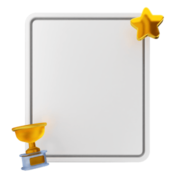 A white board with gold stars and a trophy png