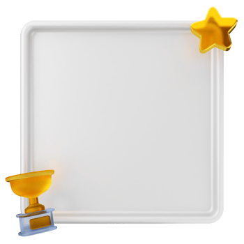 A white plate with a gold star and a trophy png