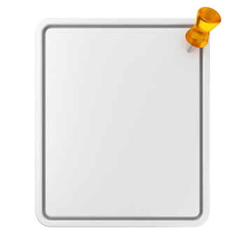 A white board with a push pin on it png