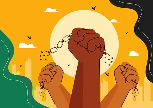 Jamaica National Holiday Design with Emancipation Theme and Flat Style Art vector