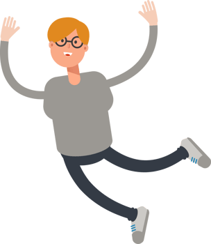 Brown Hair Male Character Relaxing and Jumping png