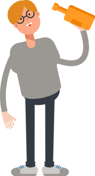 Brown Hair Male Character Drinking Beer png