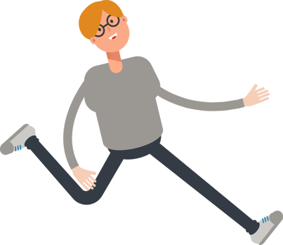 Brown Hair Male Character Running Illustration png