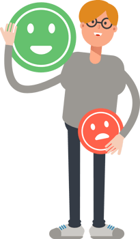 Brown Hair Male Character and Emoticon Sign png