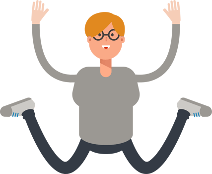 Brown Hair Male Character Jumping png