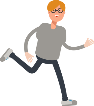 Brown Hair Male Character Running png