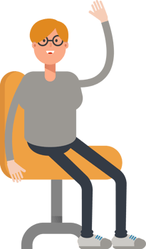 Brown Hair Male Character Sitting on Chair png