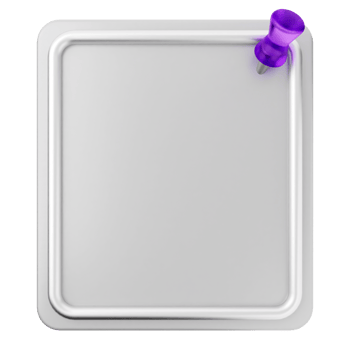 A purple push pin on a white square png