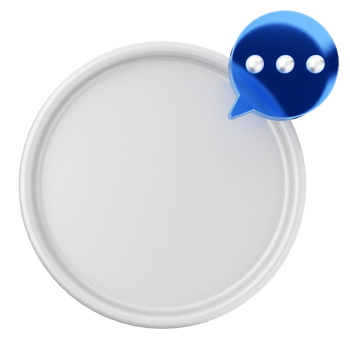 A white plate with a speech bubble on it png
