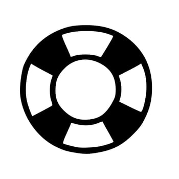 Simple Outline Lifebuoy Black and White Safety Icon Graphic Illustration vector