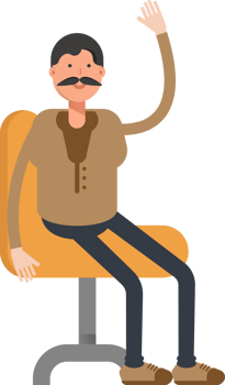 Old Man in Brown Shirt Character Sitting on Chair png