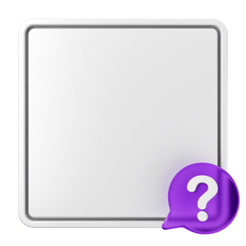 A purple question mark on a white square png