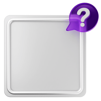 A square white button with a question mark png
