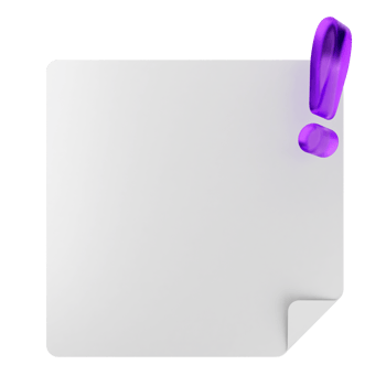 A white paper with a purple question mark on it png