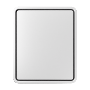 A square white button on a black background png