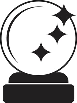 Mystical Crystal Ball Silhouette on Ornate Pedestal vector
