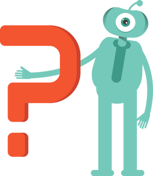 One Eye Monster Character and Question Mark png