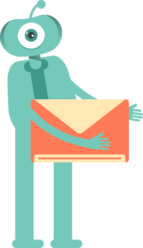 One Eye Monster Character Holding Mail png