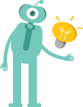 One Eye Monster Character and Light Bulb png