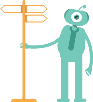One Eye Monster Character and Signpost png
