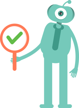 One Eye Monster Character Showing Check Mark png