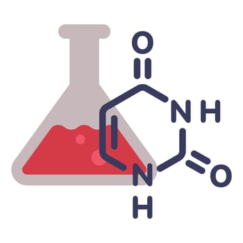 Glass Chemistry Flask Laboratory Equipment Flat Style Illustration on White Background vector