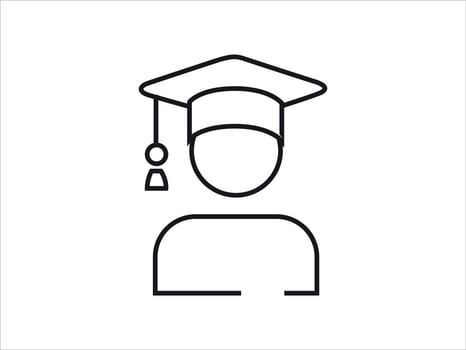 Icon of a man in a Educational cap with a tassel. Graduation student for college vector