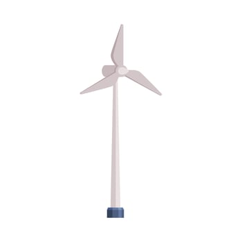 Wind Turbine, Alternative Energy Resource Cartoon Illustration on White Background vector