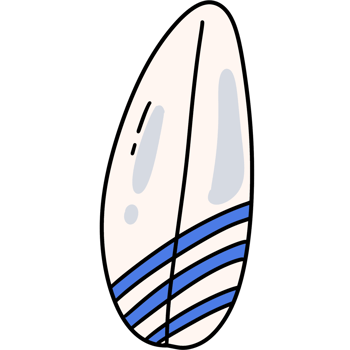 Blue Surfboard with summer png