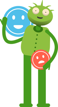 Cute Green Monster Character and Emoticon Sign png