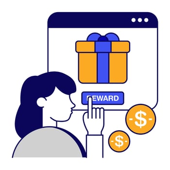 Editable design icon of online reward vector