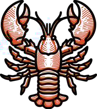 lobster line art design illustration premium quality vector