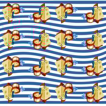 Seamless Pattern of Sandcastle Toys vector