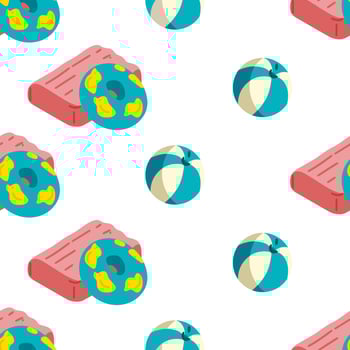 Seamless Pool Toys Pattern Design vector