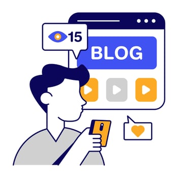 Trendy design icon of web blog vector