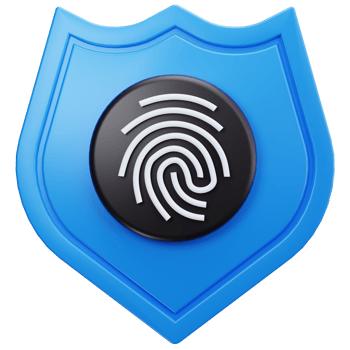 3D Icon Digital Fingerprint Security Shield png