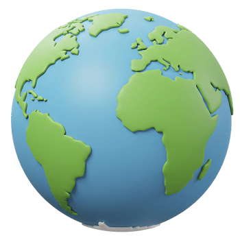 3d render of earth globe showing continents for geography education and global concepts png