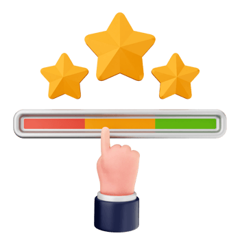 A hand holding a star rating on a bar png