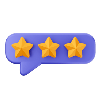 Five stars in a speech bubble png