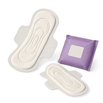 3D Rendering of Simple Sanitary Napkin and Packaging Design png