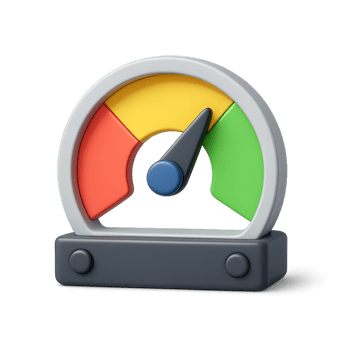 3D Meter Display with Color Indicators for Simple Measurements png