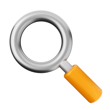 A magnifying glass is shown on a black background png