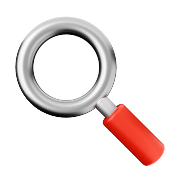 A magnifying glass with a red handle png